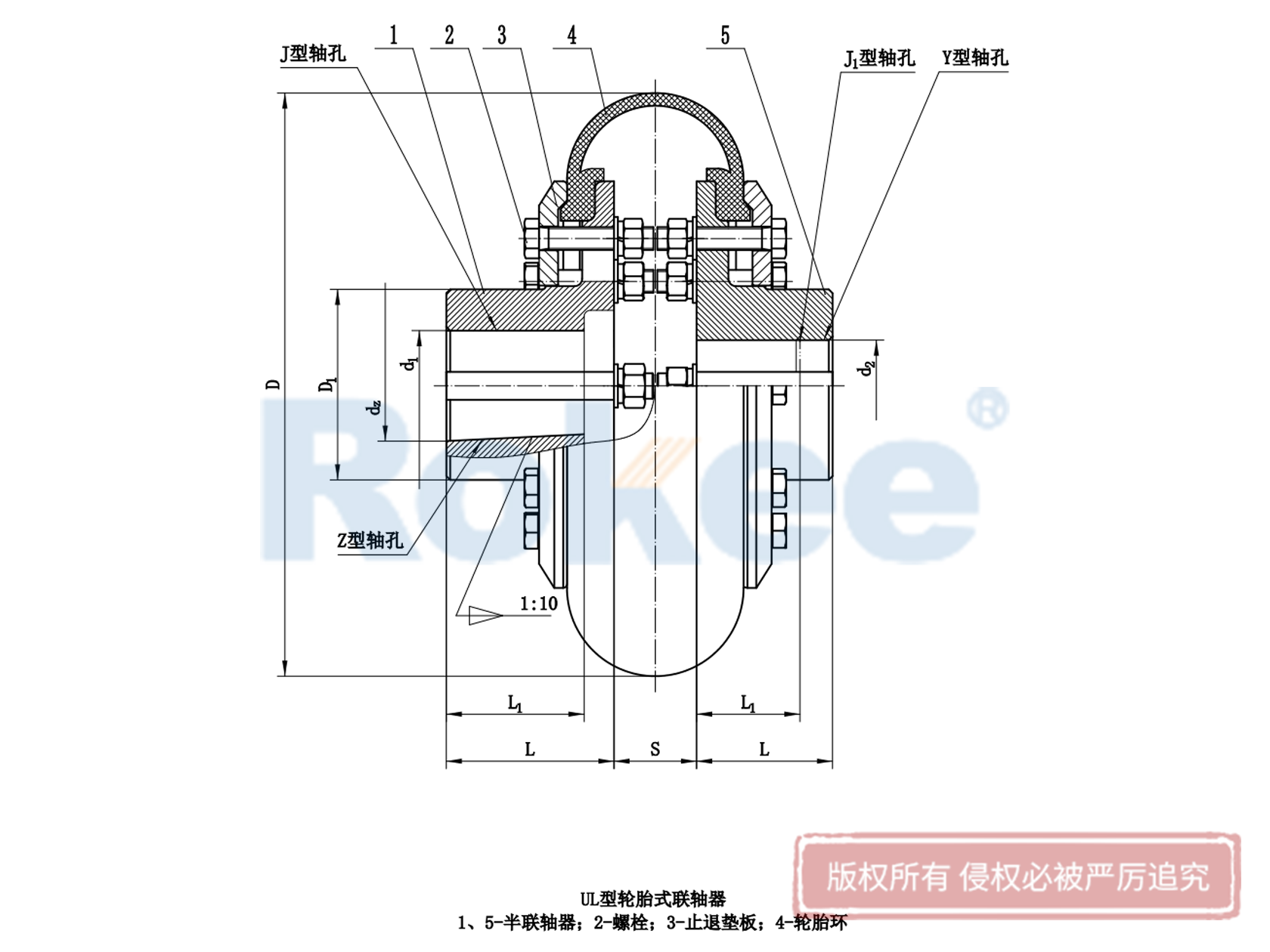 北票LLA联轴器-LLA型弹性轮胎式联轴器