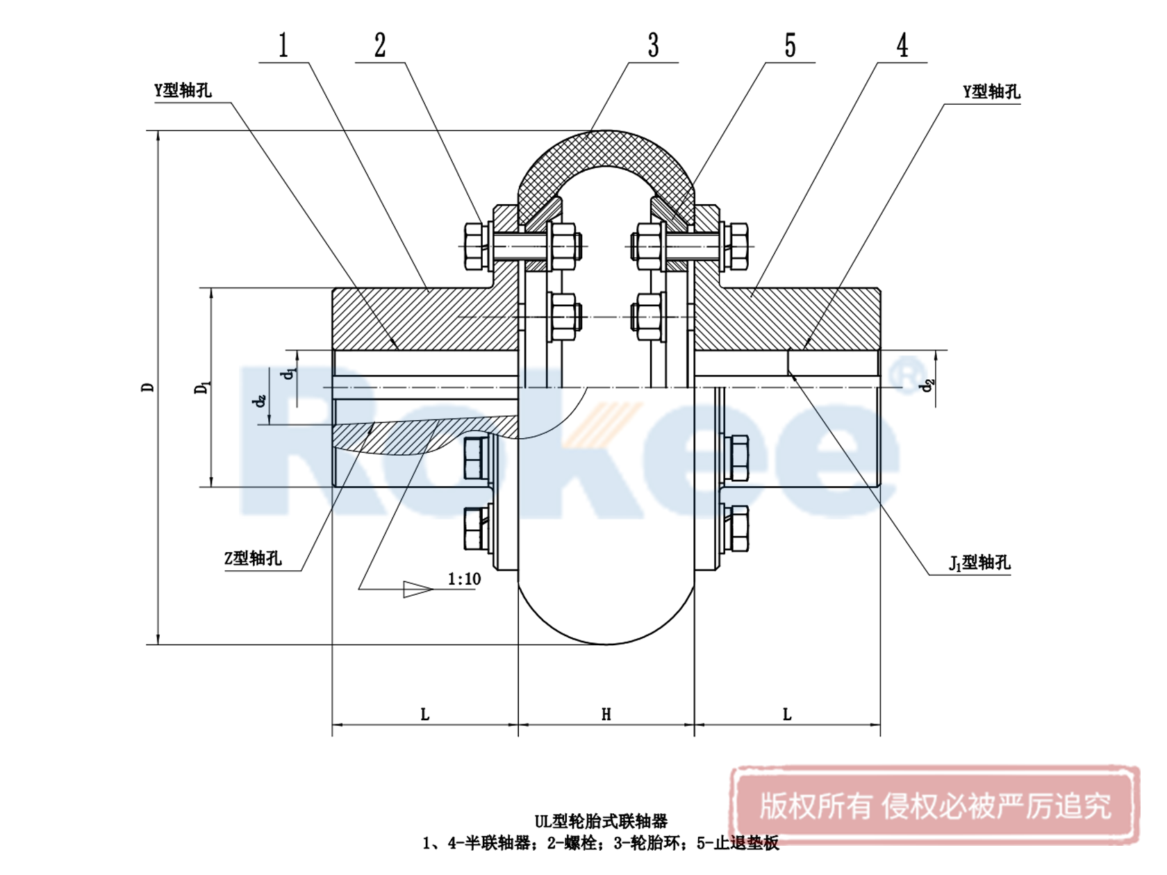 衡水LLB联轴器-LLB型弹性轮胎式联轴器