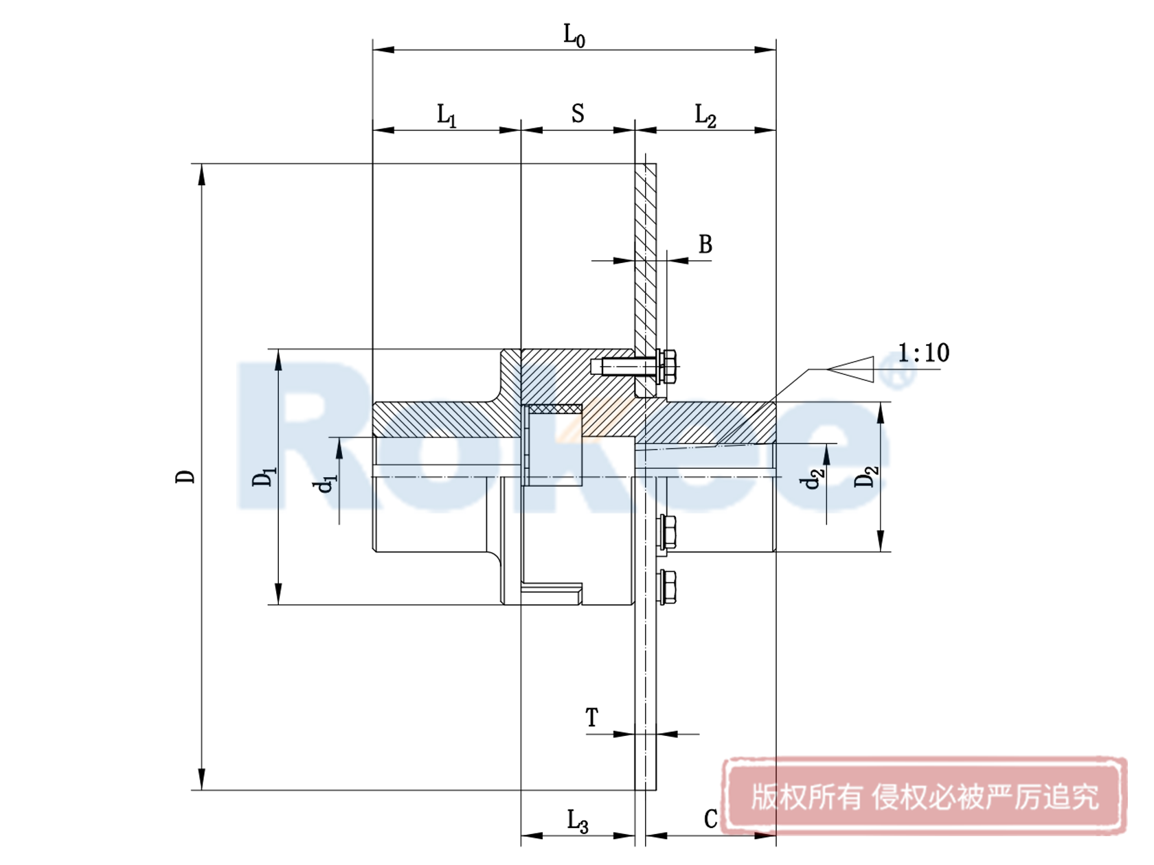 北票LMPK联轴器-LMPK(MLPK)型分体式带制动盘梅花弹性联轴器